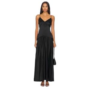 NWT Cami NYC Jennelyn pleated black maxi dress gown Size 10